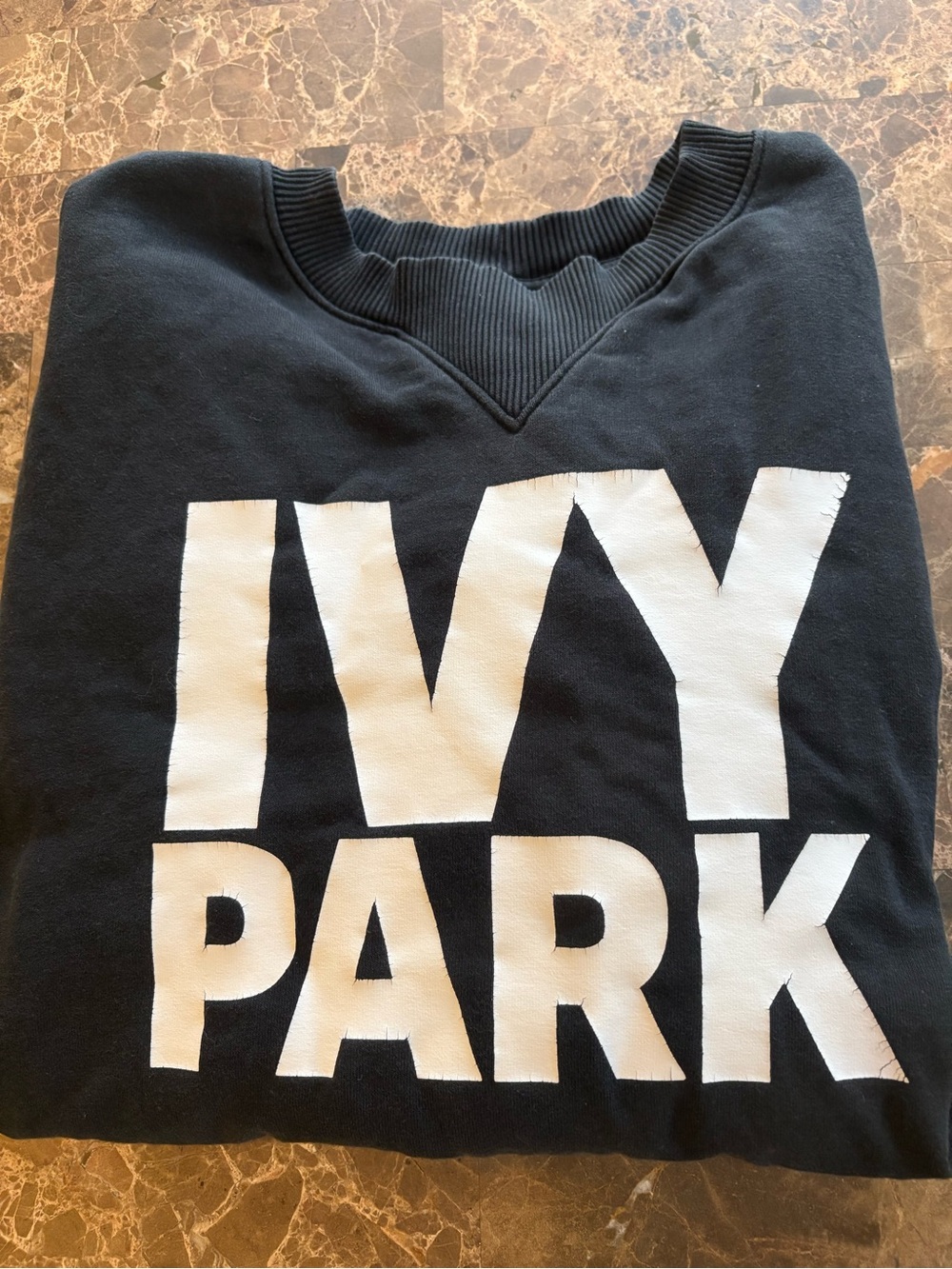 IVY PARK Black Sweatshirt with White Block Logo